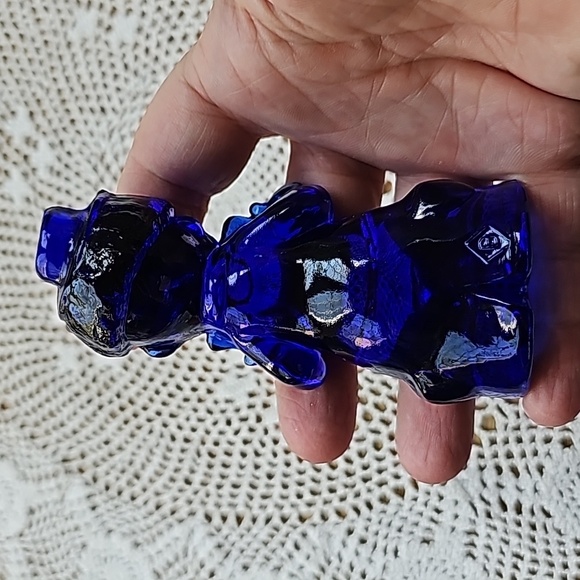 Vintage Boyd Glass cobalt Blue Chuckles the Clown - Picture 5 of 8